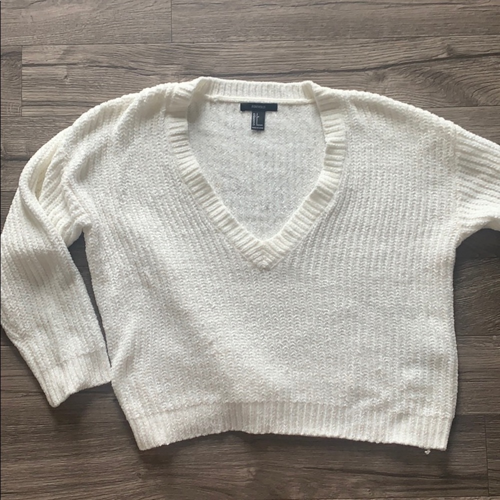 Chenille cropped sweater forever 21